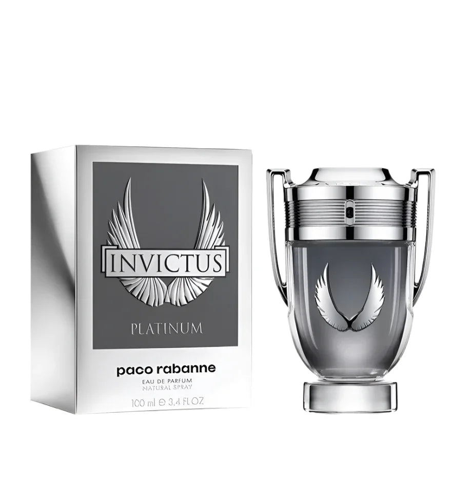 Invictus Platinum By Paco Rabanne bottle with packaging