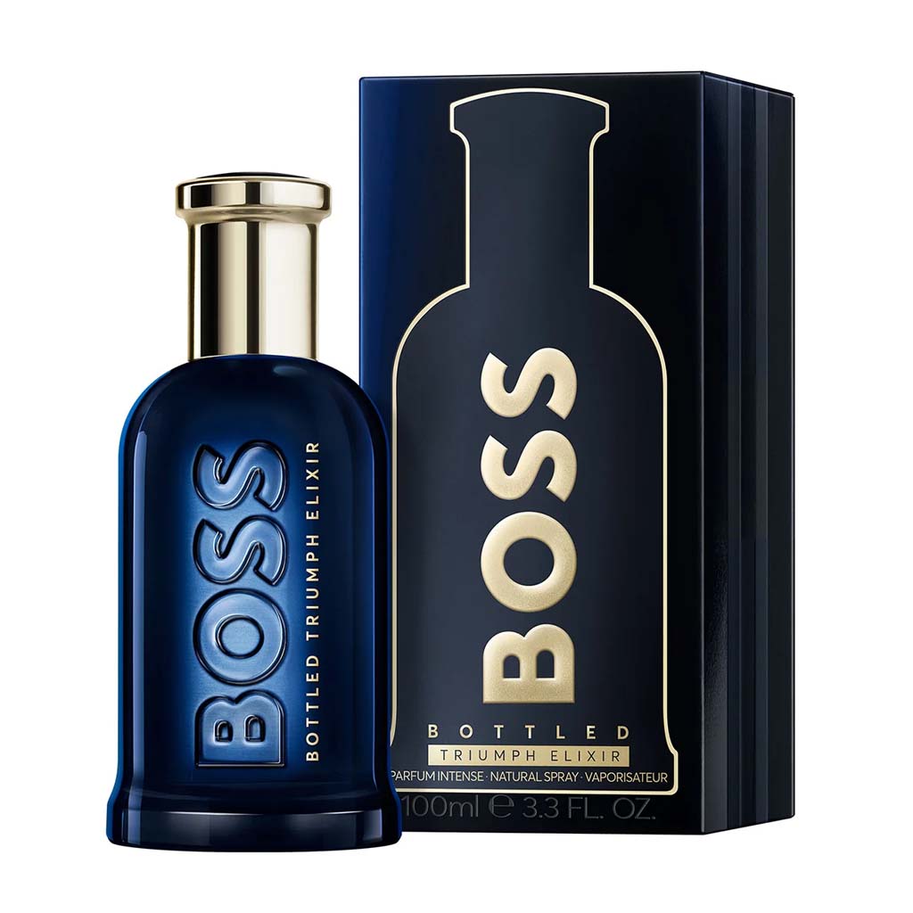 Hugo Boss Bottled Triumph Elixir bottle with packaging