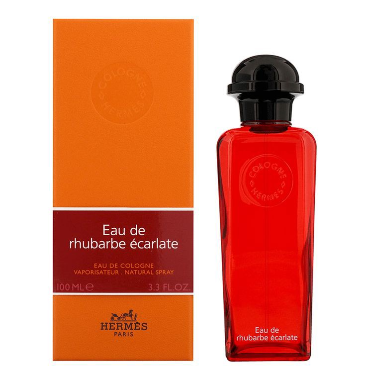 Hermès Eau de Rhubarbe Écarlate bottle with packaging