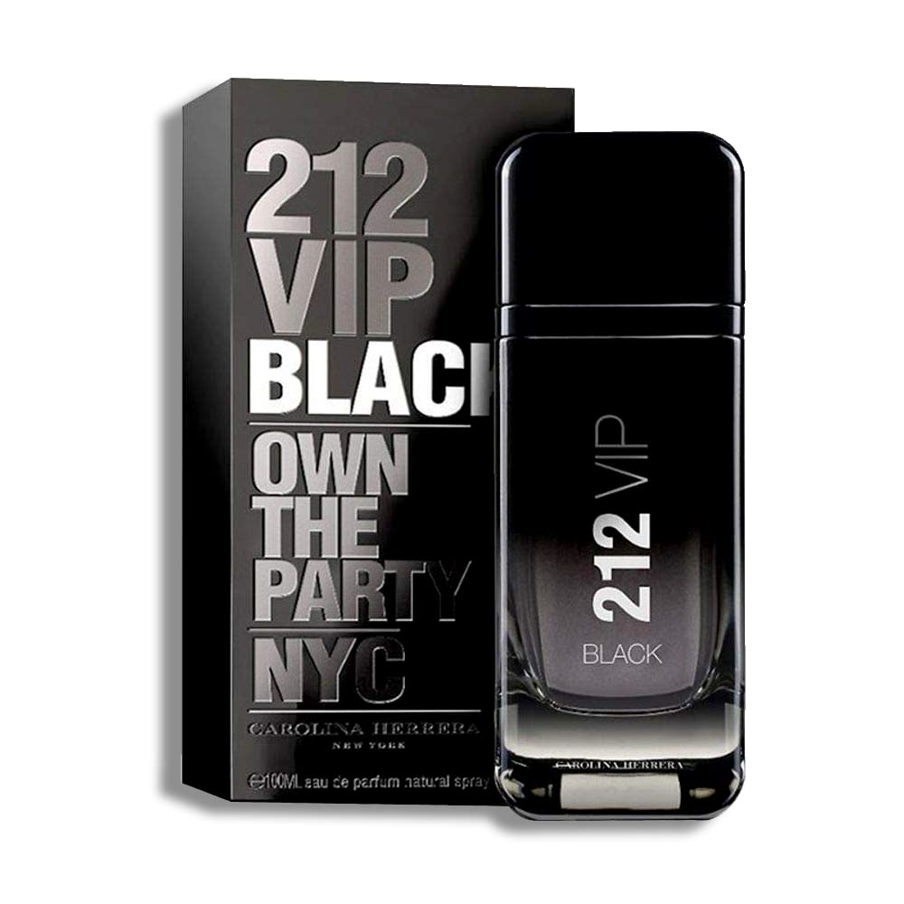 Carolina Herrera 212 Black Own the Party NYC Eau de Parfum bottle with packaging