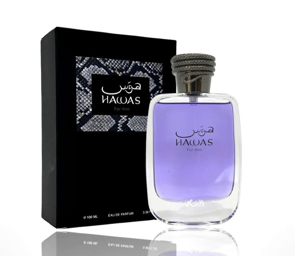 Hawas by Rasasi bottle with packaging