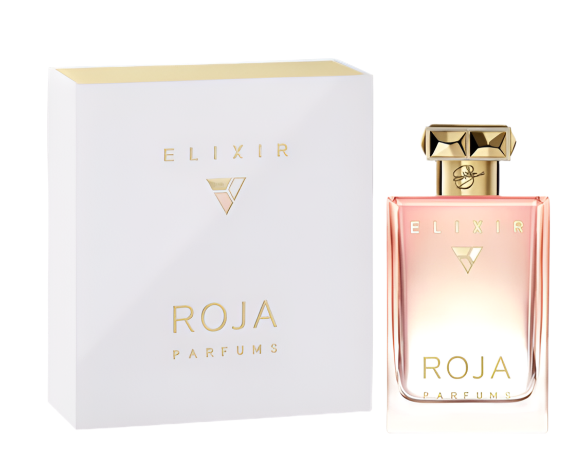 Elixir Pour Femme Essence De Parfum by Roja bottle with packaging