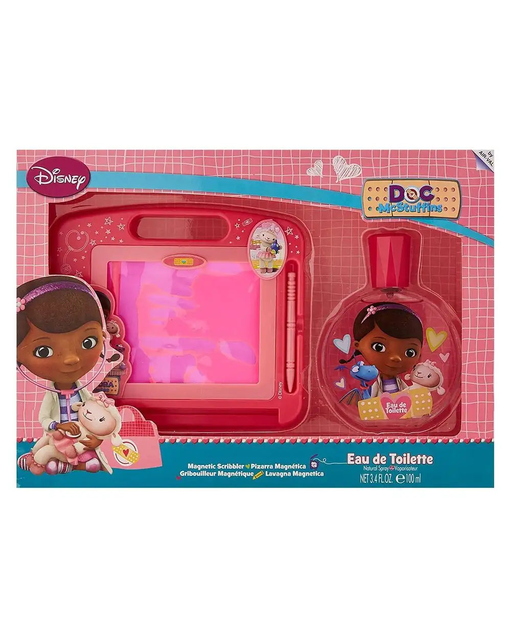 The Doc McStuffins Gift Set bottle with packaging