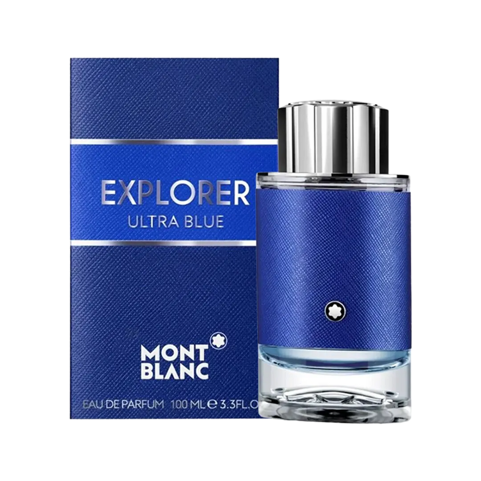 Mont Blanc Explorer Ultra Blue Eau De Parfum Pour Homme bottle with packaging
