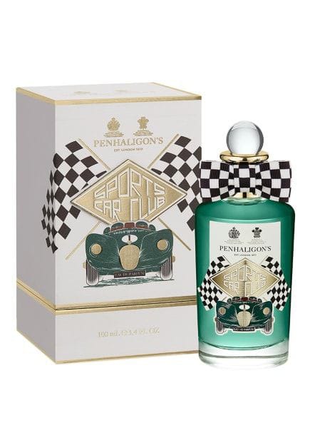Penhaligon's Sports Car Club bottle with packaging