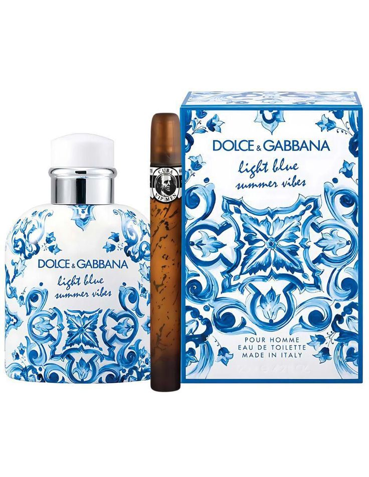 Dolce & Gabbana Light Blue Summer Vibes Pour Homme bottle with packaging