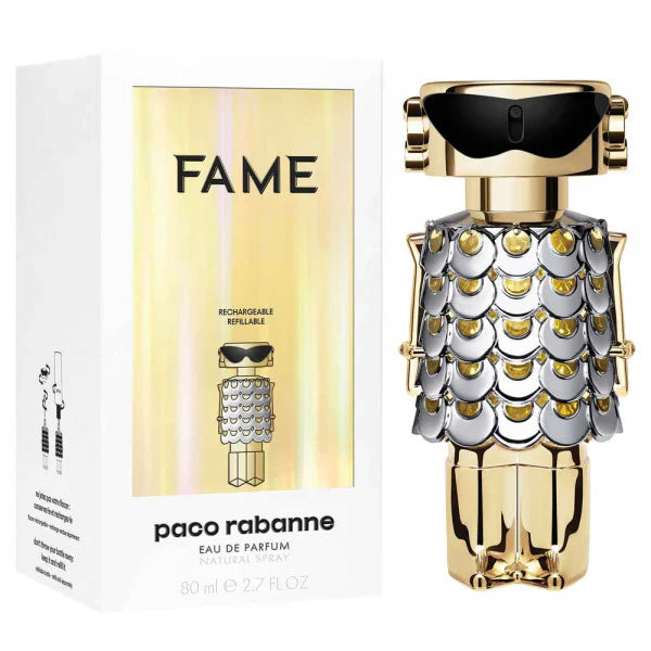 Fame Eau de parfum bottle with packaging