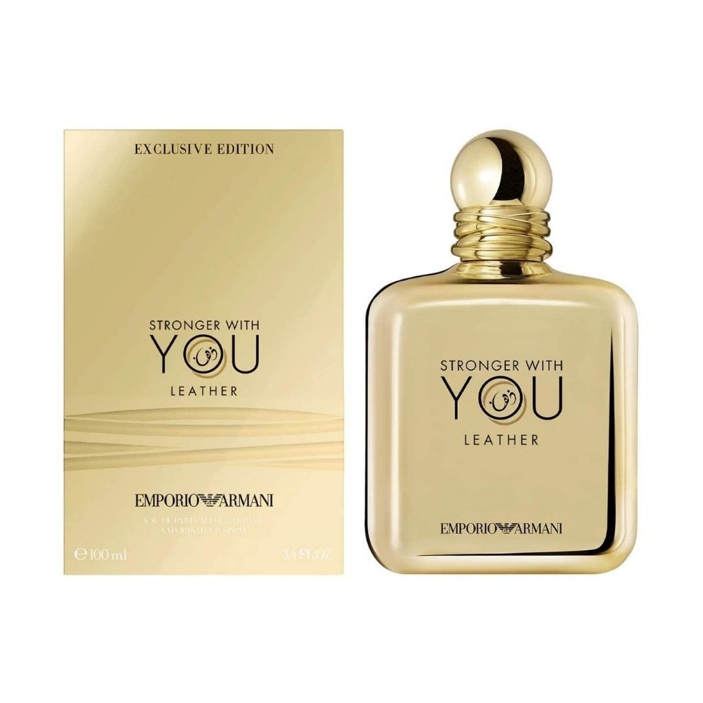 Emporio Armani Stronger With You Leather bottle with packaging