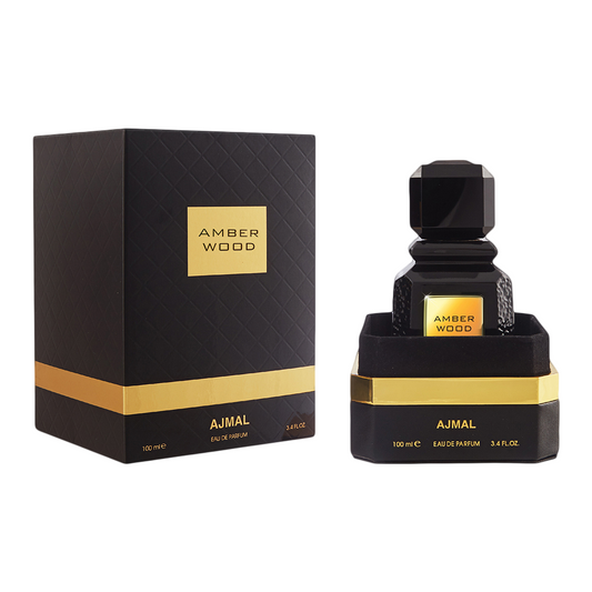 Ajmal Amber Wood bottle with packaging