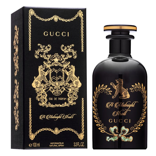 Gucci A Midnight Stroll bottle with packaging