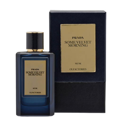 Mirages Some Velvet Morning Musk By Prada bottle with packaging