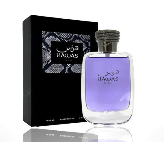 Hawas by Rasasi bottle with packaging