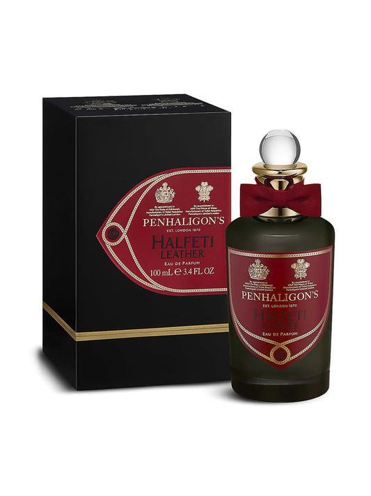 Penhaligon's Halfeti Leather bottle with packaging
