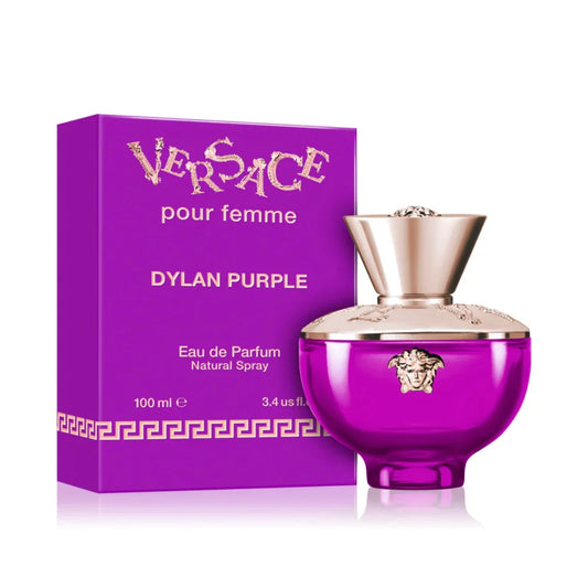 Pour Femme Dylan Purple By Versace bottle with packaging