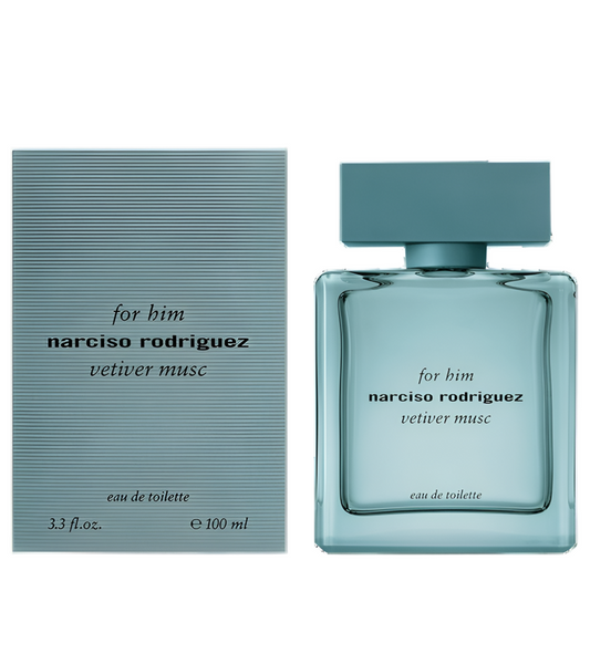 For Him Vetiver Musc Eau de Toilette By Narciso Rodriguez bottle with packaging