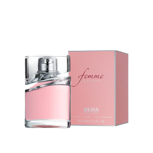 Hugo Boss Femme Eau de Parfum bottle with packaging