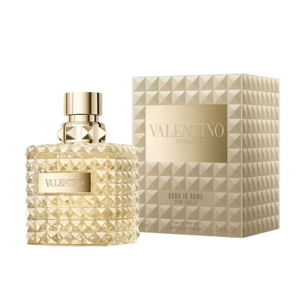 Born in Roma the Gold Donna By Valentino bottle with packaging
