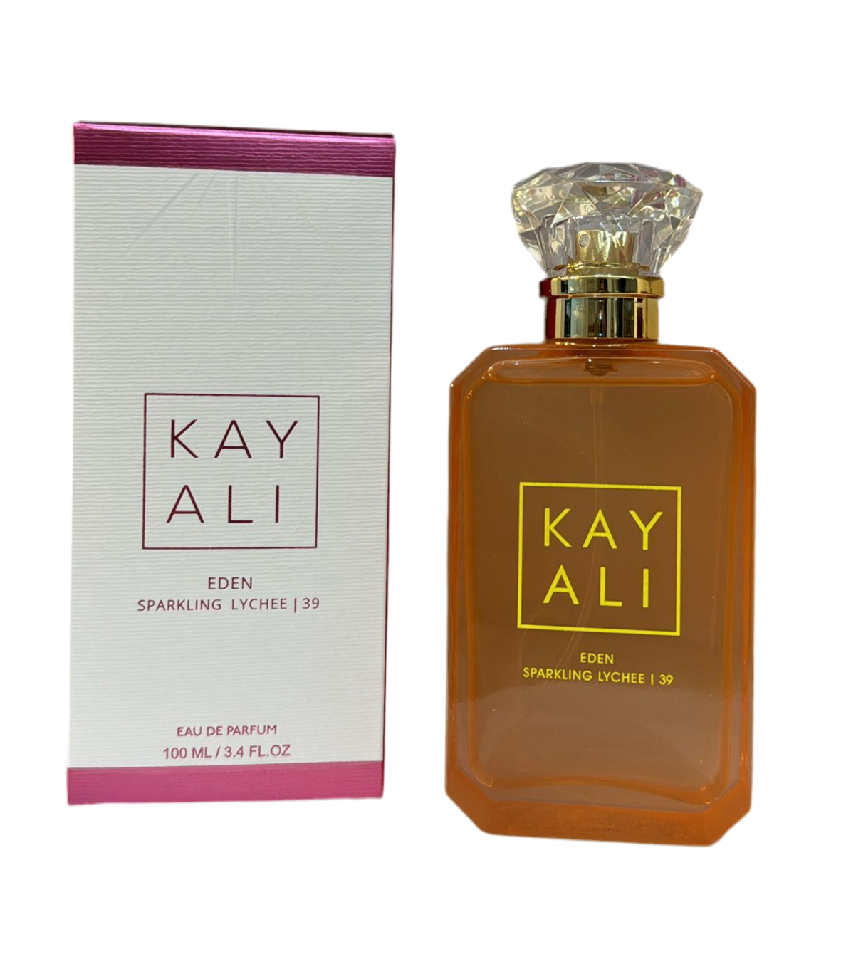 Kayali Eden Sparkling Lychee | 39 Eau de Parfum bottle with packaging