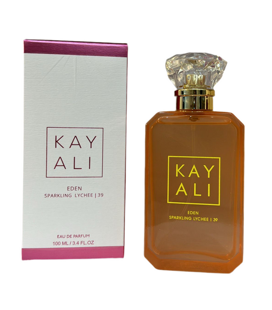 Kayali Eden Sparkling Lychee | 39 Eau de Parfum bottle with packaging
