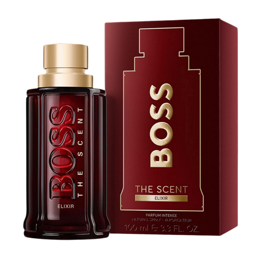 Hugo Boss The Scent Elixir for Him bottle with packaging