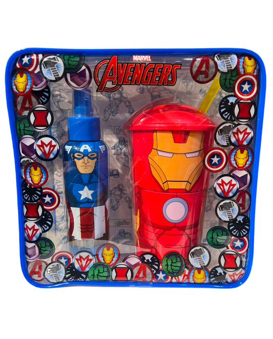 The Marvel Avengers Gift Set bottle with packaging