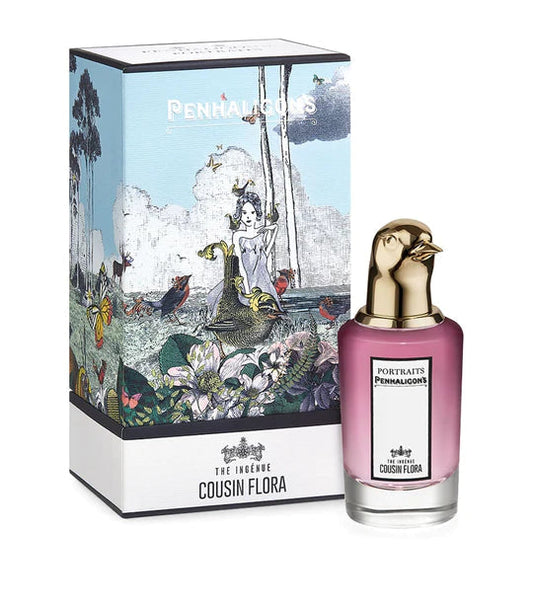 The Ingénue Cousin Flora By Penhaligon's bottle with packaging