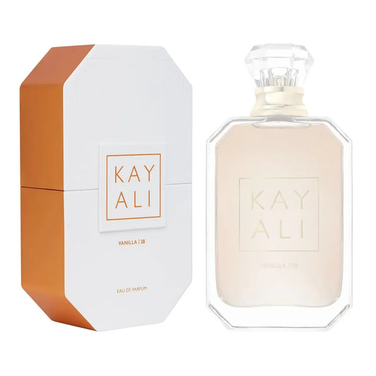 Kayali Vanilla 28 bottle with packaging