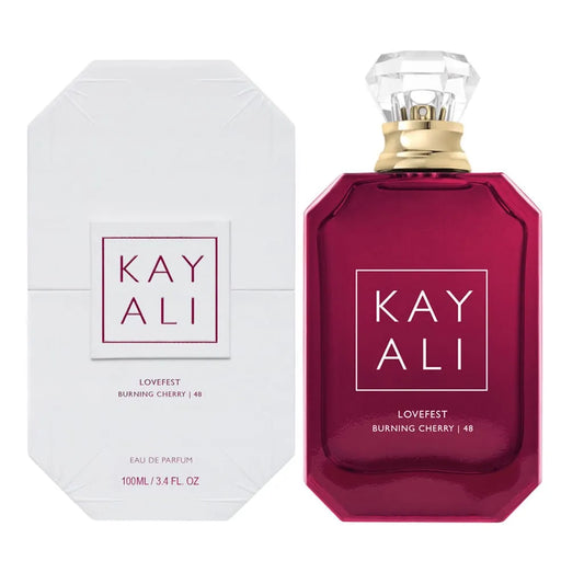 Kayali Burning Cherry 48 Eau de Parfum bottle with packaging