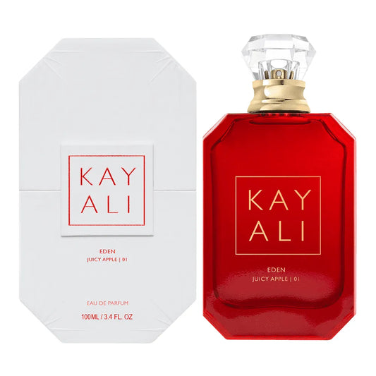 Kayali Eden Juicy Apple 01 Eau de Parfum bottle with packaging