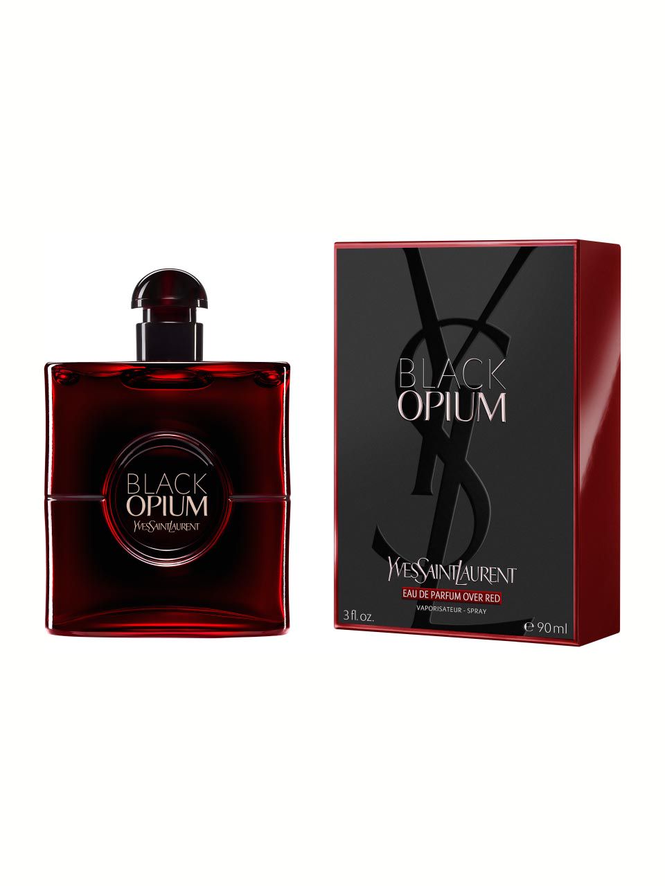Black Opium Over Red by Yves Saint Laurent bottle with packaging