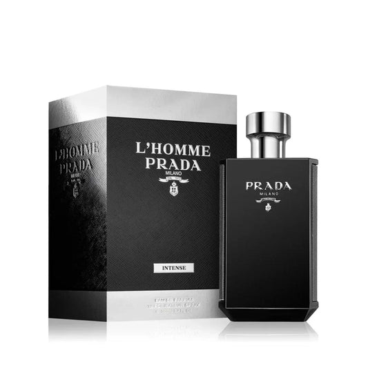 Prada L'Homme Intense By Prada bottle with packaging