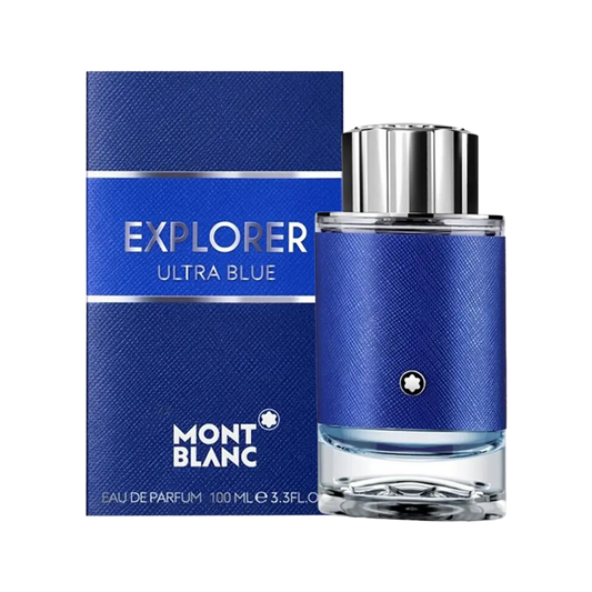 Mont Blanc Explorer Ultra Blue Eau De Parfum Pour Homme bottle with packaging