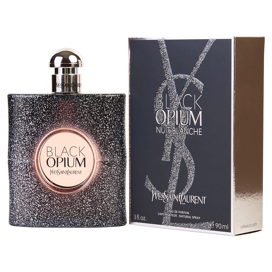 Black Opium Nuit Blanche bottle with packaging