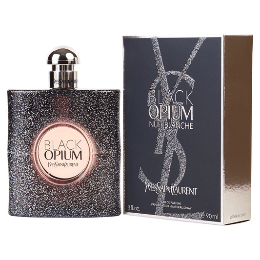 Black Opium Nuit Blanche bottle with packaging