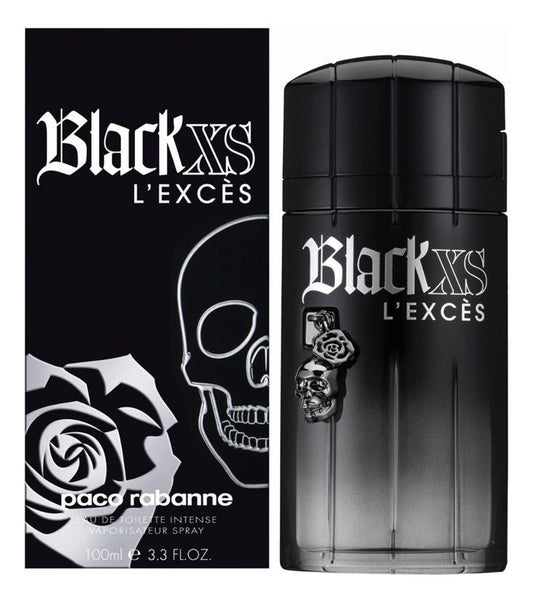 Black XS L'Excés bottle with packaging