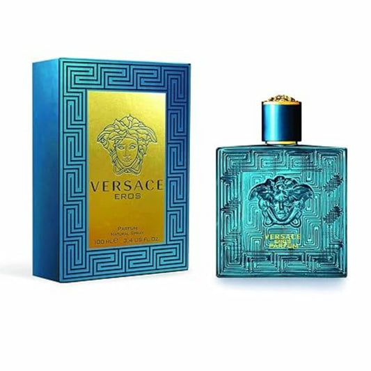 Eros Eau de Parfum bottle with packaging