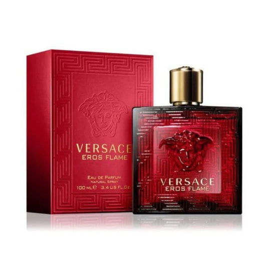 Eros Flame Eau de parfum bottle with packaging