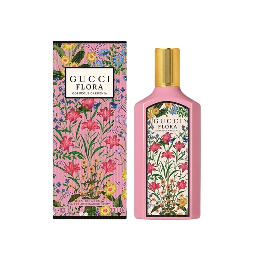 Gucci Flora Gorgeous Gardenia Eau de Parfum bottle with packaging