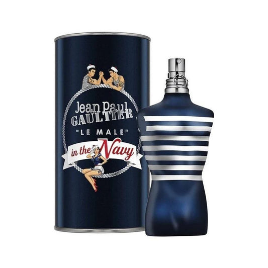 Jean Paul Gaultier Le Male In The Navy bottle with packaging