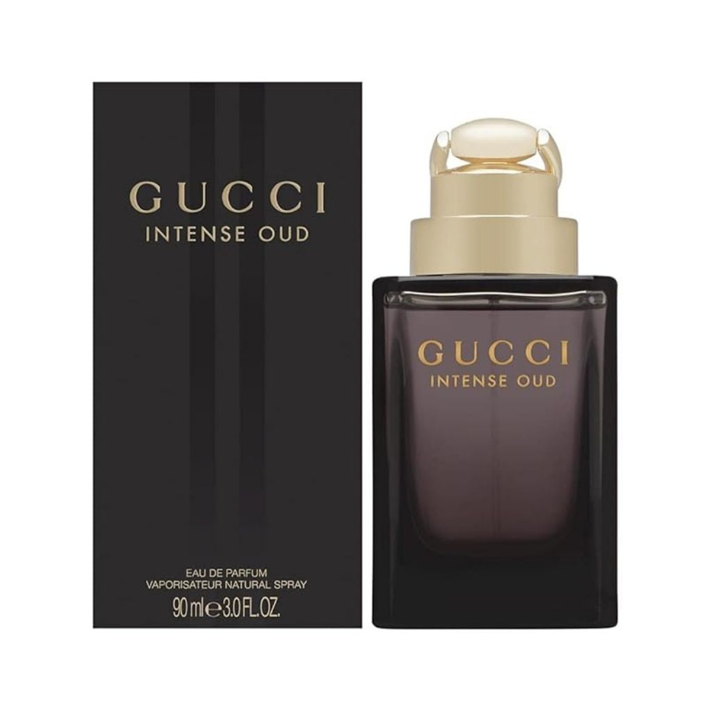 Gucci Intense Oud Eau de Parfum bottle with packaging