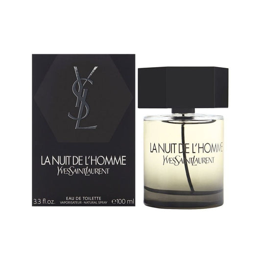 La Nuit De L'Homme Eau de toilette bottle with packaging