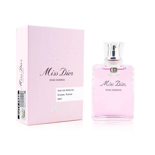 Miss Dior Rose Essence bottle with packaging