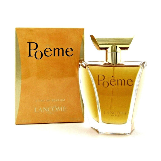 Lancôme Poême Eau de Parfum bottle with packaging