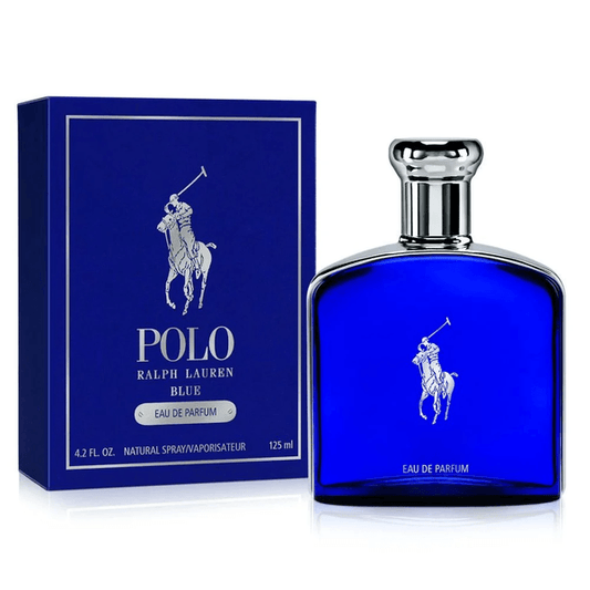 Polo Blue Eau de Parfum bottle with packaging