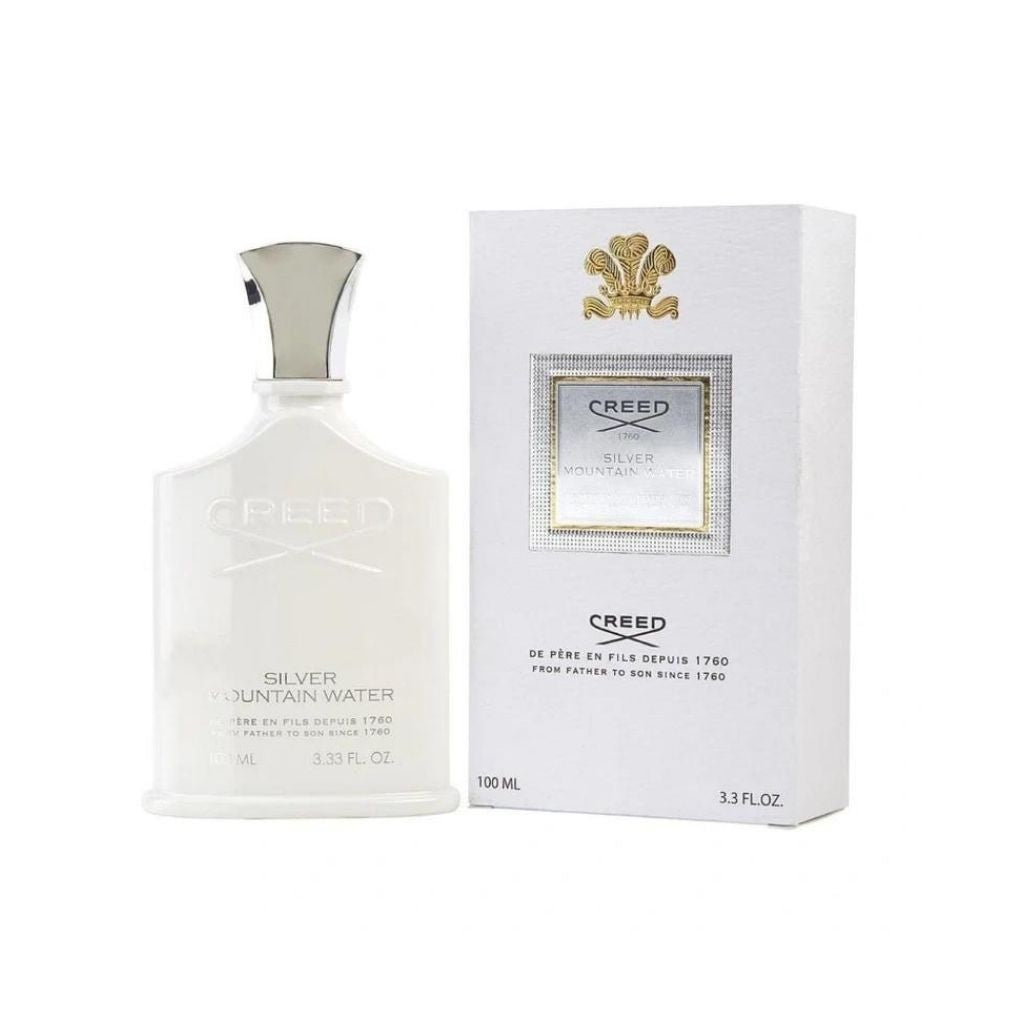 Creed Silver Mountain Water bottle with packaging