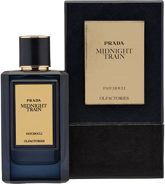 Prada Midnight Train bottle with packaging